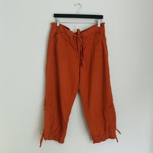 Orange tie-waist pants